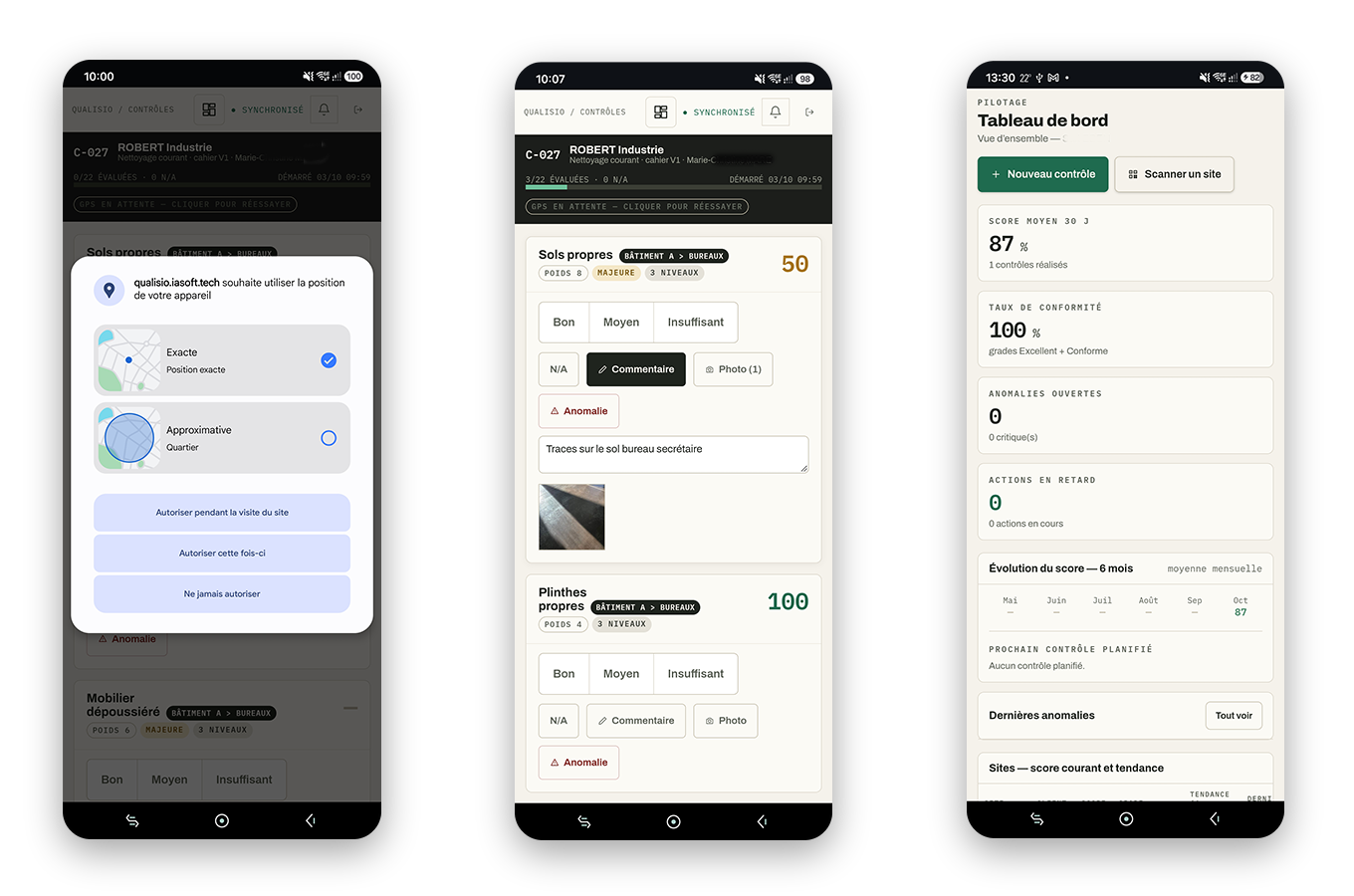 Application de contrôle terrain